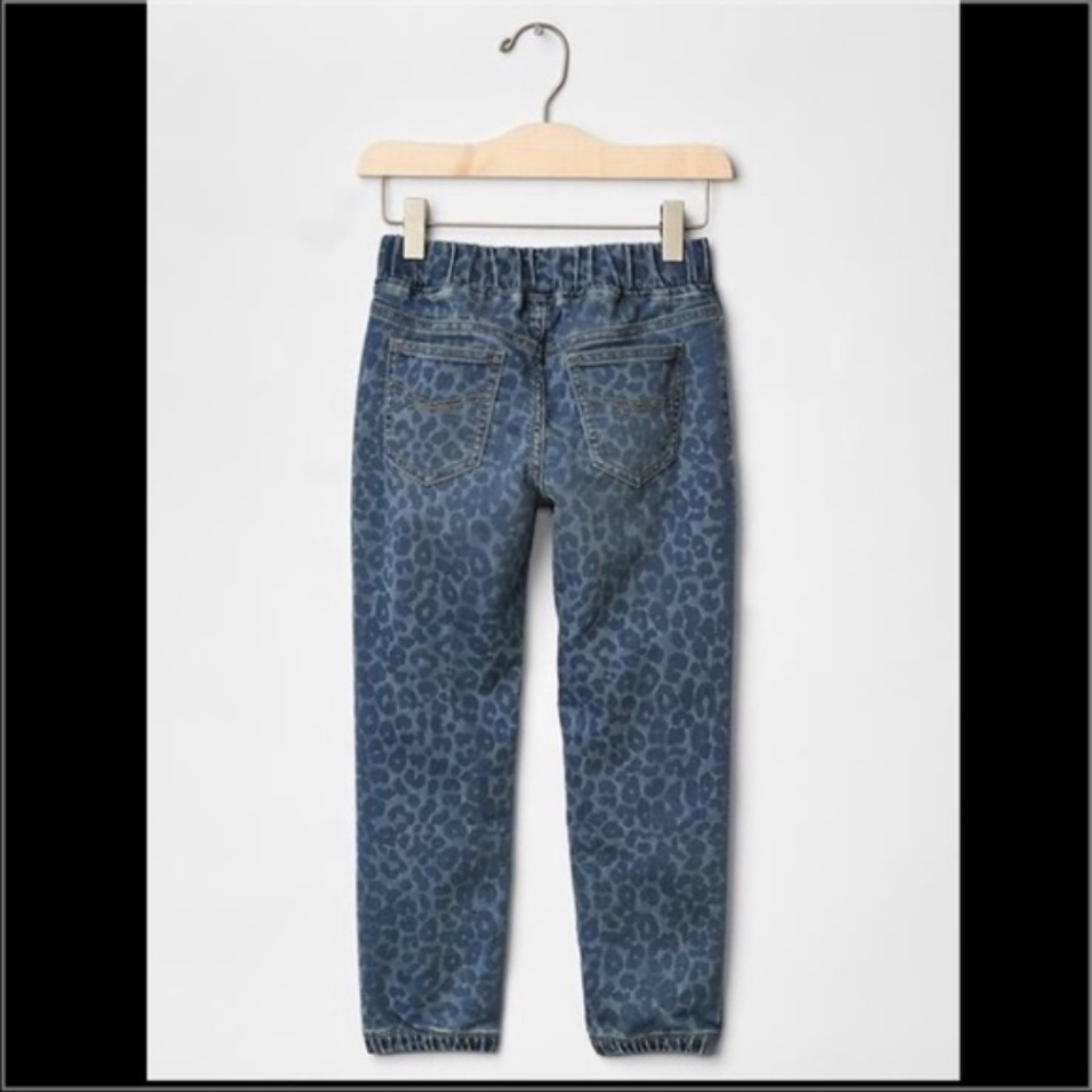 GAP Girls Cheetah Leopard Jean Denim Joggers Anima - Picture 2 of 5